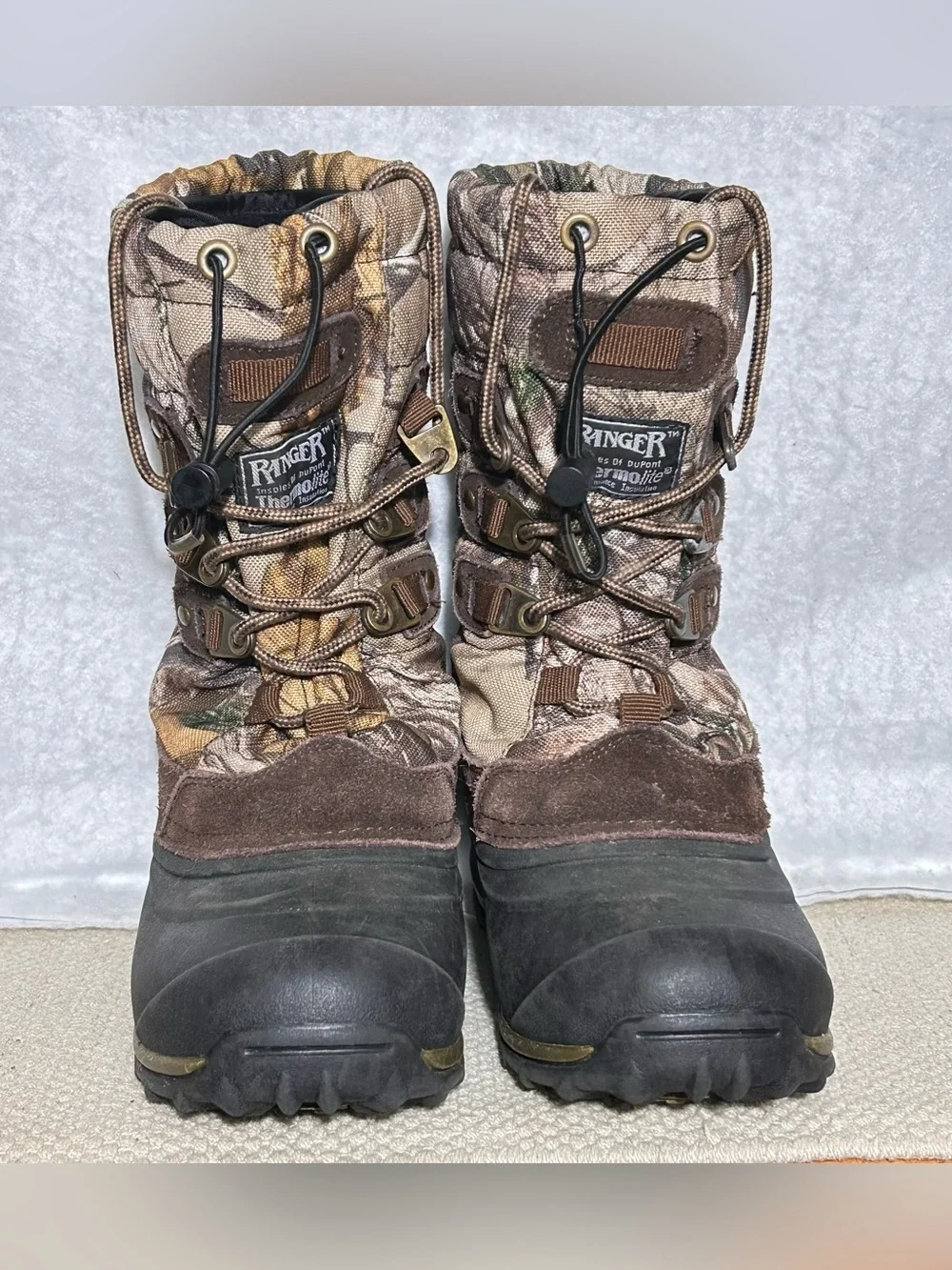 Ranger Big Kids Tundra II Camo 400g Insulated Waterproof Winter Snow Boots SZ 4